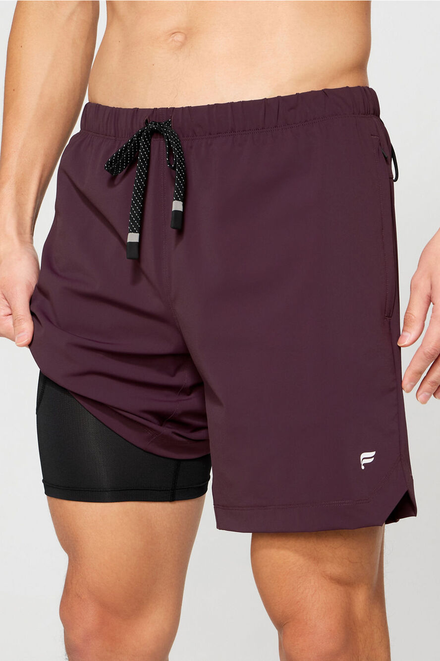 Fabletics The One Short Lined 7” Oxblood Burgundy Men’s Medium EUC